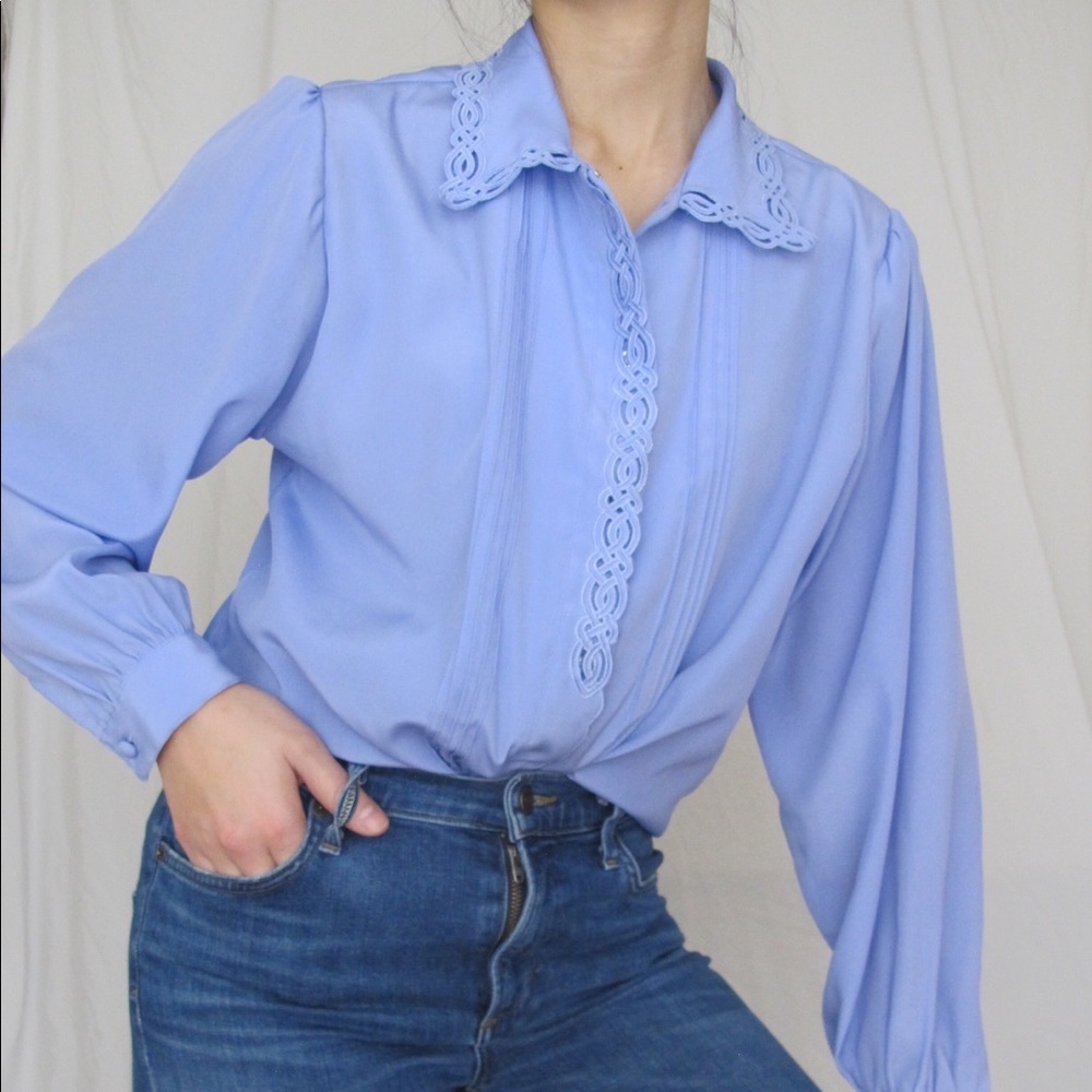 Vintage blue button down shirt